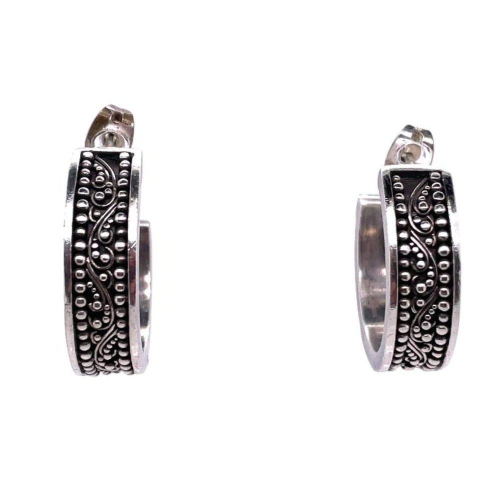 Lois Hill Sterling Silver Scroll Hoop Earrings